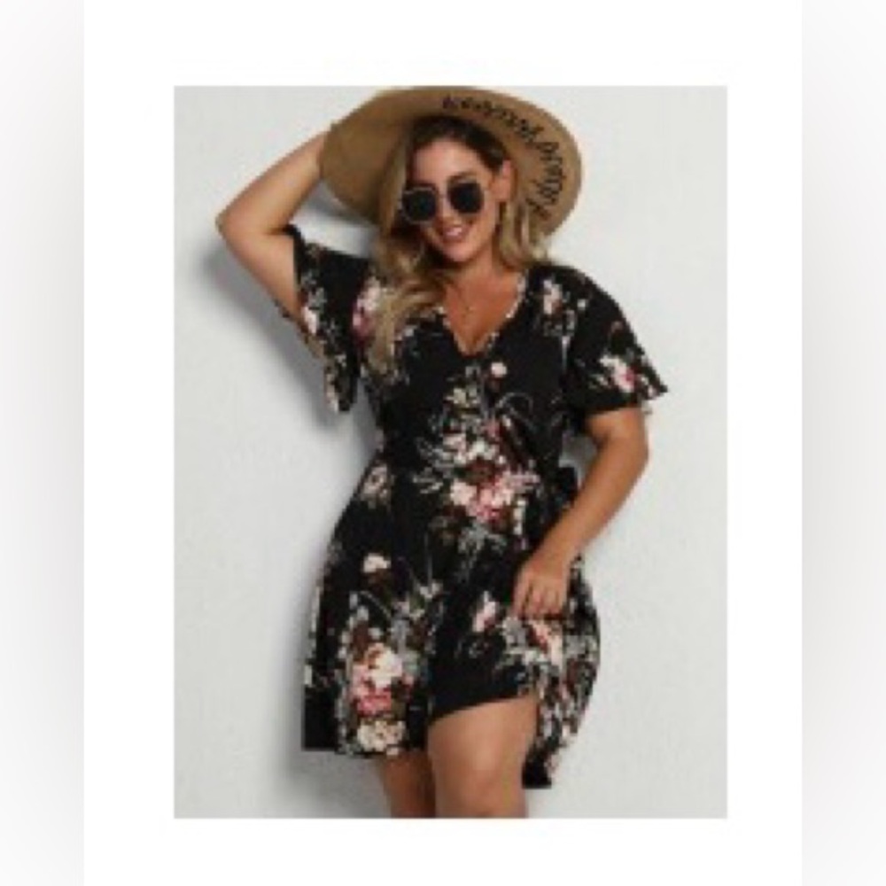 Summer floral sheer dress